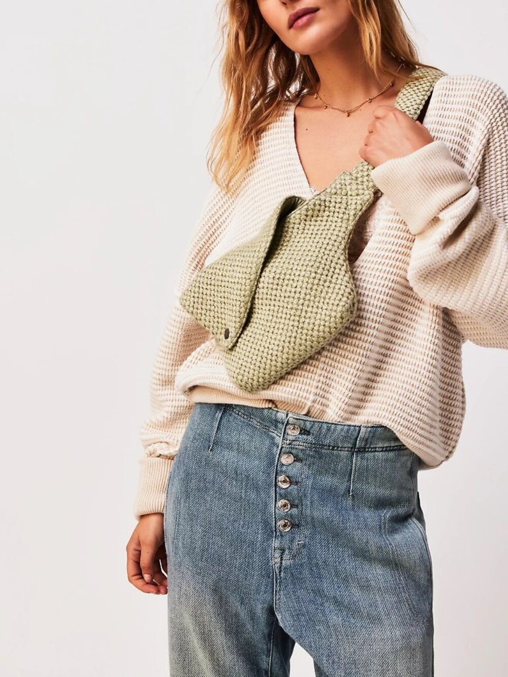 NWT Free People Kinsley Knit Sling Purse - Picture 9 of 9